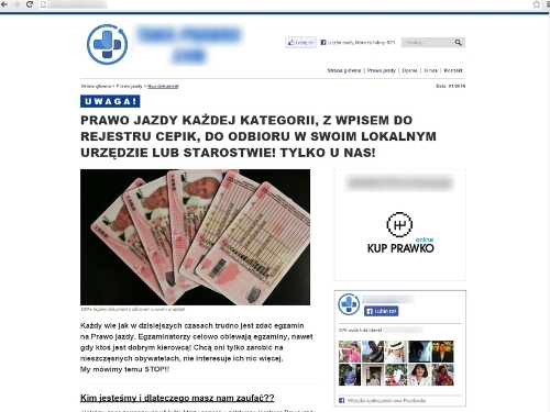 Jedna z zablokowanych stron, źródło: materiały własne info-car.pl